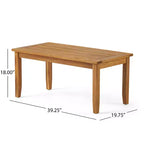 Conjunto GDFStudio Keanu de sofá biplaza y mesa de centro de madera de acacia para exteriores, con cojines