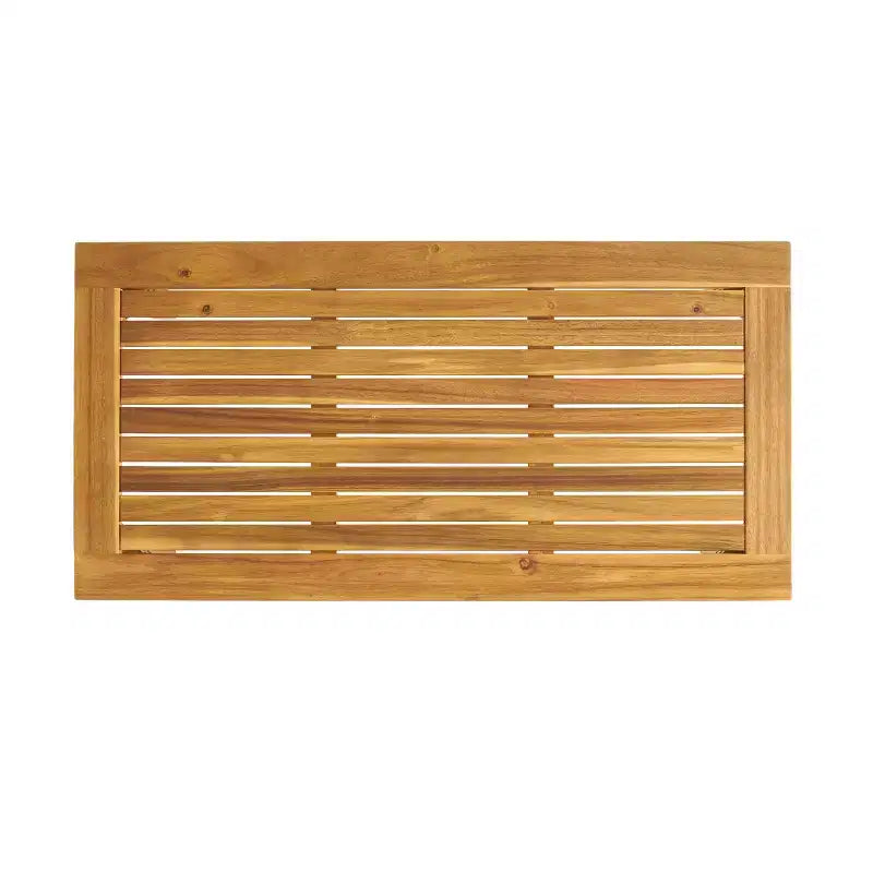 Conjunto GDFStudio Keanu de sofá biplaza y mesa de centro de madera de acacia para exteriores, con cojines