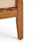 Conjunto GDFStudio Keanu de sofá biplaza y mesa de centro de madera de acacia para exteriores, con cojines