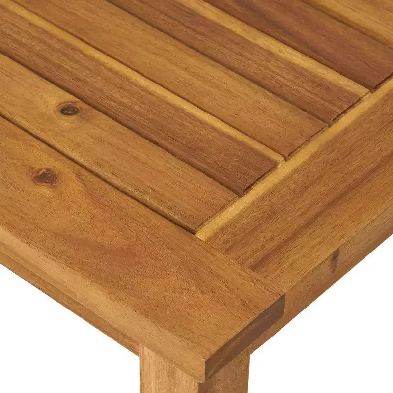 Conjunto GDFStudio Keanu de sofá biplaza y mesa de centro de madera de acacia para exteriores, con cojines