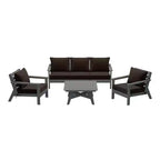 WestinTrends Avalon Outdoor 6-Piece Modular Sectional Patio Furniture Sofa Set, Gray/Brown