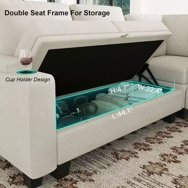 Chenille Corner Seat for Modular Sectional Sofa