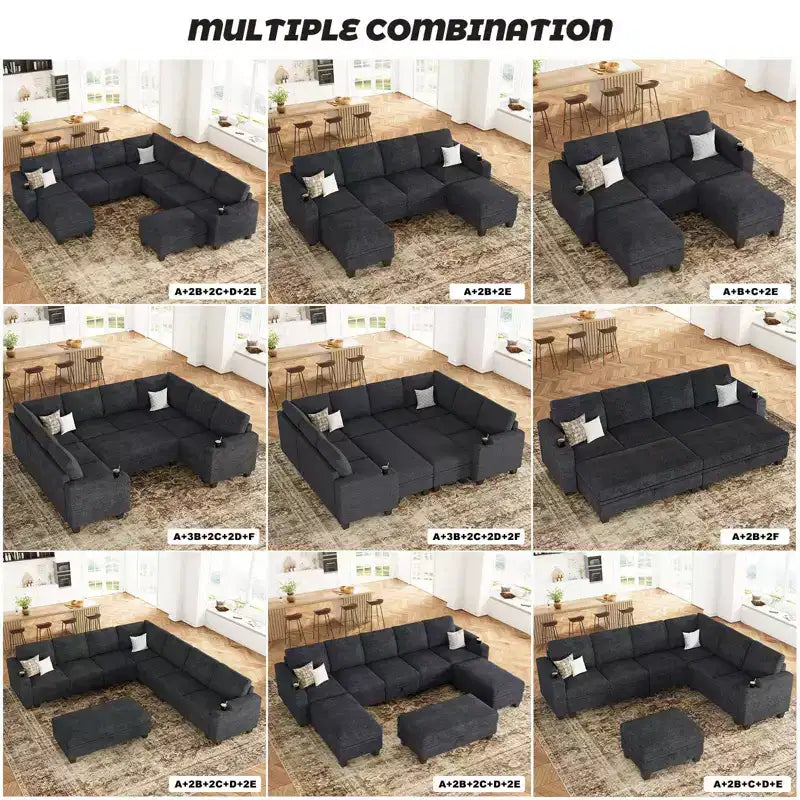 Chenille Corner Seat for Modular Sectional Sofa