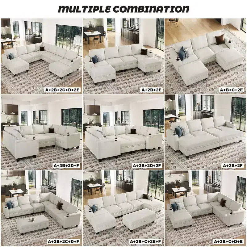 Chenille Corner Seat for Modular Sectional Sofa
