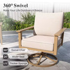 Captiva Designs 7-teiliges Outdoor-Patio-Gesprächsset mit Kreuzband-Rückenlehnen und dicken Polstern für Terrasse, Garten oder Poolbereich