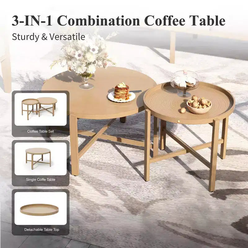 Captiva Designs 7-teiliges Outdoor-Patio-Gesprächsset mit Kreuzband-Rückenlehnen und dicken Polstern für Terrasse, Garten oder Poolbereich