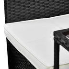 Teamson Home Outdoor-Loveseat-Bank aus Rattan mit Tisch und Polstern, schwarz