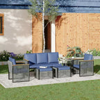 EROMMY 6 Pieces Modern Outdoor Conversation Set Sectional Sofa With Ottomans And Coffee Table