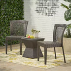 Christopher Knight Home Oleander Outdoor-Set aus 3 stapelbaren Stühlen aus Weidengeflecht, Mehrfarbig in Brauntönen