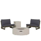 Christopher Knight Home Sherwood Fauteuils de jardin en bois d’acacia avec coussins et brasero circulaire