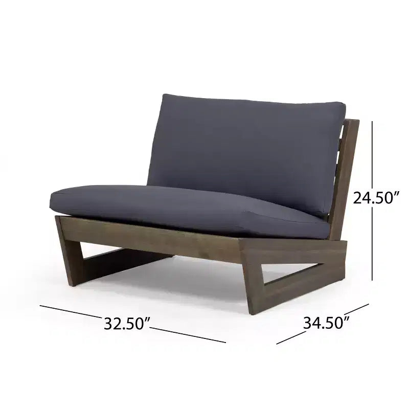 Christopher Knight Home Sherwood Fauteuils de jardin en bois d’acacia avec coussins et brasero circulaire