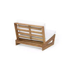 Fauteuils d’extérieur Christopher Knight Home Sherwood en bois d’acacia avec coussins et brasero carré