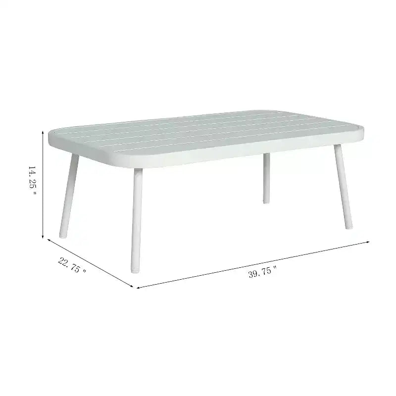 Christopher Knight Home Barbara modernes Outdoor-Set aus Metall-Couchtisch und gepolsterten Zweisitzern