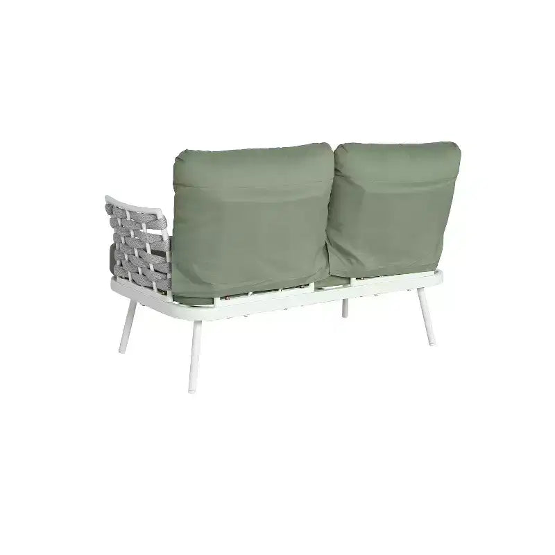 Christopher Knight Home Barbara modernes Outdoor-Set aus Metall-Couchtisch und gepolsterten Zweisitzern