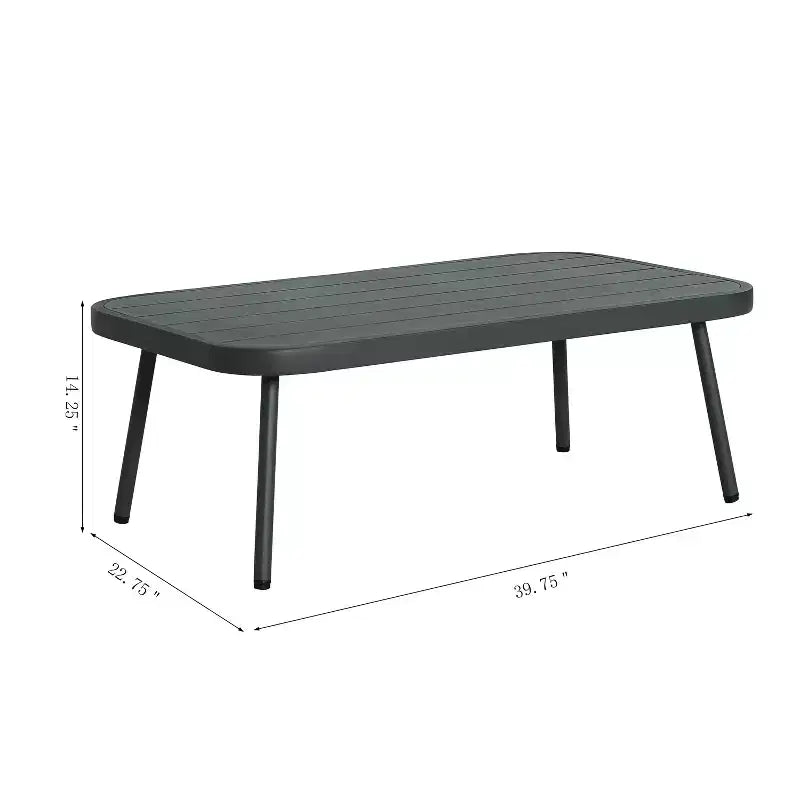 Christopher Knight Home Barbara modernes Outdoor-Set aus Metall-Couchtisch und gepolsterten Zweisitzern