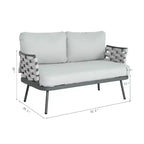 Christopher Knight Home Barbara modernes Outdoor-Set aus Metall-Couchtisch und gepolsterten Zweisitzern