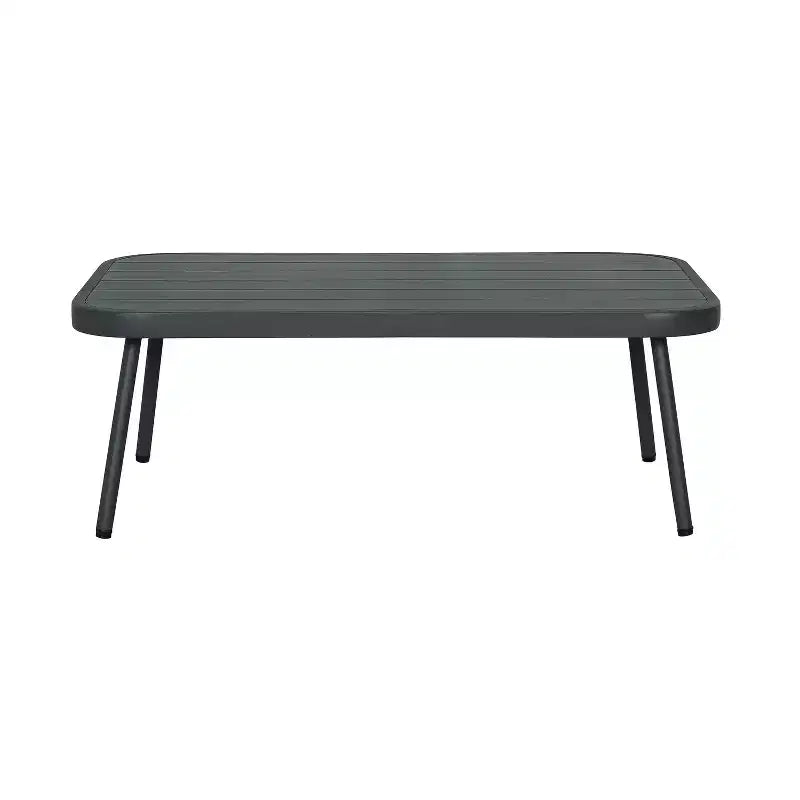 Christopher Knight Home Barbara modernes Outdoor-Set aus Metall-Couchtisch und gepolsterten Zweisitzern