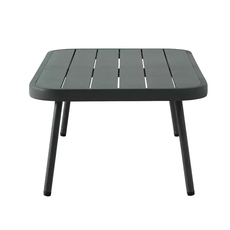 Christopher Knight Home Barbara modernes Outdoor-Set aus Metall-Couchtisch und gepolsterten Zweisitzern