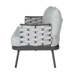 Christopher Knight Home Barbara modernes Outdoor-Set aus Metall-Couchtisch und gepolsterten Zweisitzern