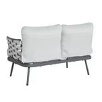 Christopher Knight Home Barbara modernes Outdoor-Set aus Metall-Couchtisch und gepolsterten Zweisitzern