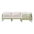 WestinTrends Playa Modern 4-Piece Polypropylene Resin Modular L Shaped Patio Furniture Sectional, Green