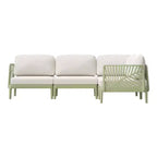 WestinTrends Playa Modern 4-Piece Polypropylene Resin Modular L Shaped Patio Furniture Sectional, Green