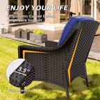 Ensemble de mobilier d’extérieur en résine tressée EAGLE PEAK Azure Bay, 5 pièces, avec canapé, fauteuils et poufs