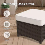 Ensemble de mobilier d’extérieur en résine tressée EAGLE PEAK Azure Bay, 5 pièces, avec canapé, fauteuils et poufs