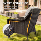 Ensemble de mobilier d’extérieur en résine tressée EAGLE PEAK Azure Bay, 5 pièces, avec canapé, fauteuils et poufs
