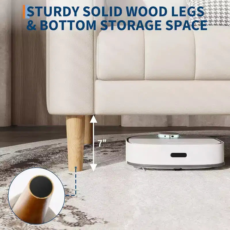 78-Inch 3-Seater Sofa with Faux Leather Upholstery and Wood Legs