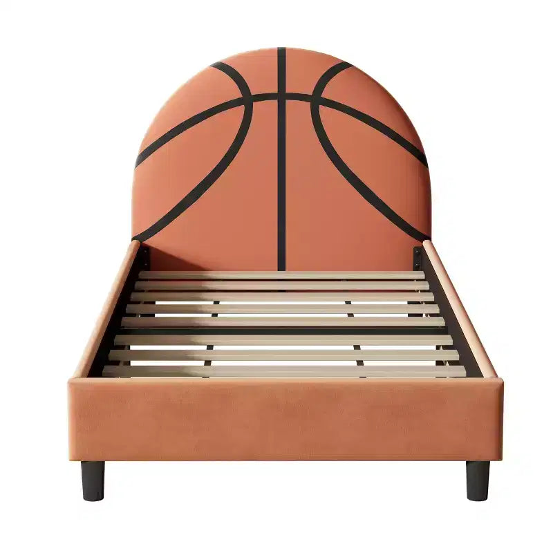 Twin Size Platform Bed with Basketball Design