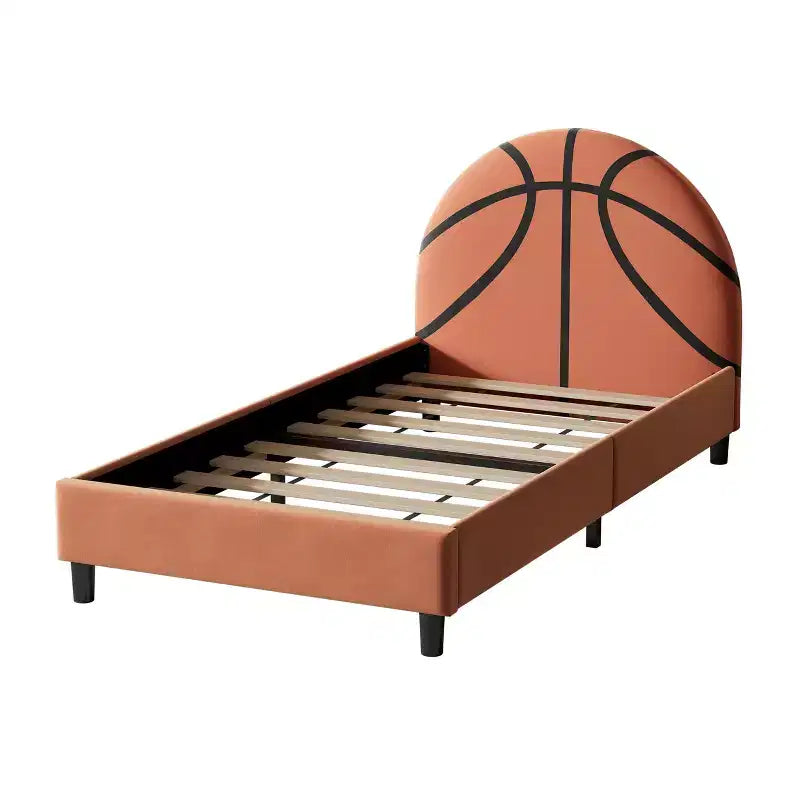 Twin Size Platform Bed with Basketball Design