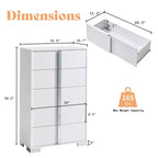 50.2" H 5-Drawer Dresser with Glossy Surface and Chrome Handles