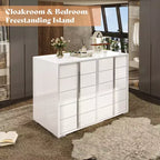 50.2" H 5-Drawer Dresser with Glossy Surface and Chrome Handles