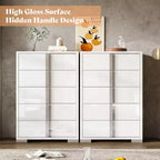 50.2" H 5-Drawer Dresser with Glossy Surface and Chrome Handles