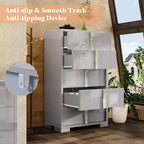 50.2" H 5-Drawer Dresser with Glossy Surface and Chrome Handles