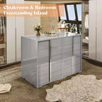 50.2" H 5-Drawer Dresser with Glossy Surface and Chrome Handles