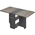 Foldable dining table with 2 layers of storage, extendable dining table set, movable table, can be used as dining table, office desk, console table