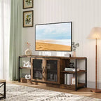 63-Inch TV Stand with Storage and 2 Mesh Doors