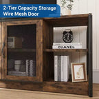 63-Inch TV Stand with Storage and 2 Mesh Doors