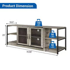 63-Inch TV Stand with Storage and 2 Mesh Doors