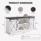 TV Stand for 65" TVs with Sliding Barn Doors, Adjustable Shelf and Storage Cabinet