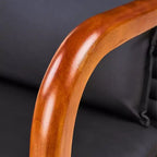 Mid-Century Modern Accent Chair with Pillow, Solid Wood Frame