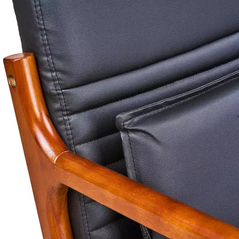Mid-Century Modern Accent Chair with Pillow, Solid Wood Frame