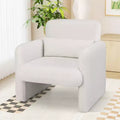 Chenille Accent Chair with Removable Lumbar Pillow, Thick Seat Cushion and Armrests