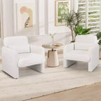 Chenille Accent Chair with Removable Lumbar Pillow, Thick Seat Cushion and Armrests