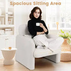 Chenille Accent Chair with Removable Lumbar Pillow, Thick Seat Cushion and Armrests