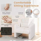 Chenille Accent Chair with Removable Lumbar Pillow, Thick Seat Cushion and Armrests
