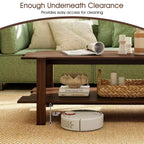 2-Tier Coffee Table with Open Storage Shelf, Irregular Design