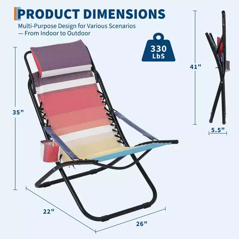 Chaise de camping, chaise de plage portable, chaise pliante en bandoulière, pour la plage, la cour, les pique-niques et les voyages